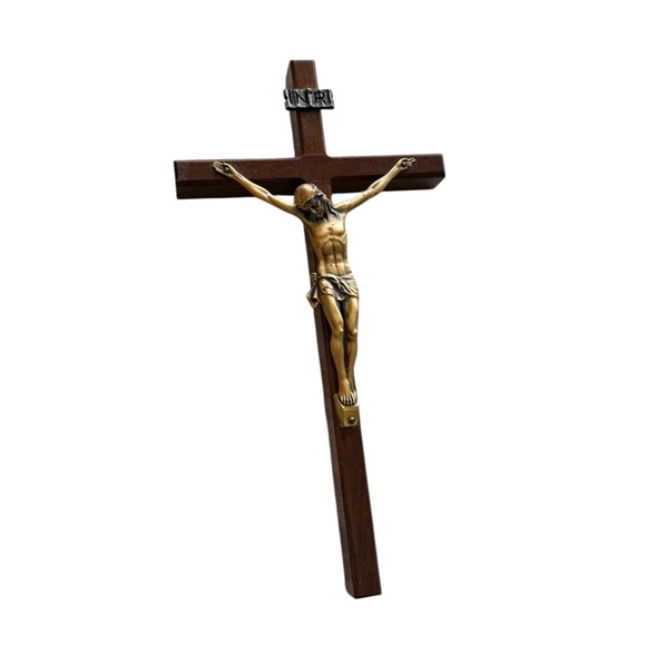 Vintage Bronze and Wood Crucifix - Picture 15 of 15